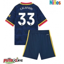 Camiseta Arsenal Riccardo Calafiori #33 Visitante Equipación para niños 2026-27 manga corta (+ pantalones cortos)